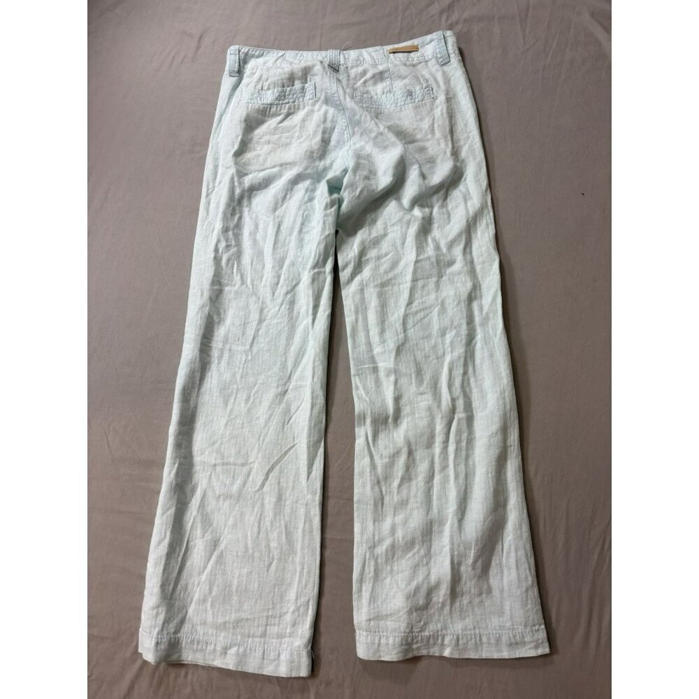 Pilcro And The Letterpress Linen Blend Wide Leg Pants Blue Womens size 4 (31x30) - Picture 5 of 8